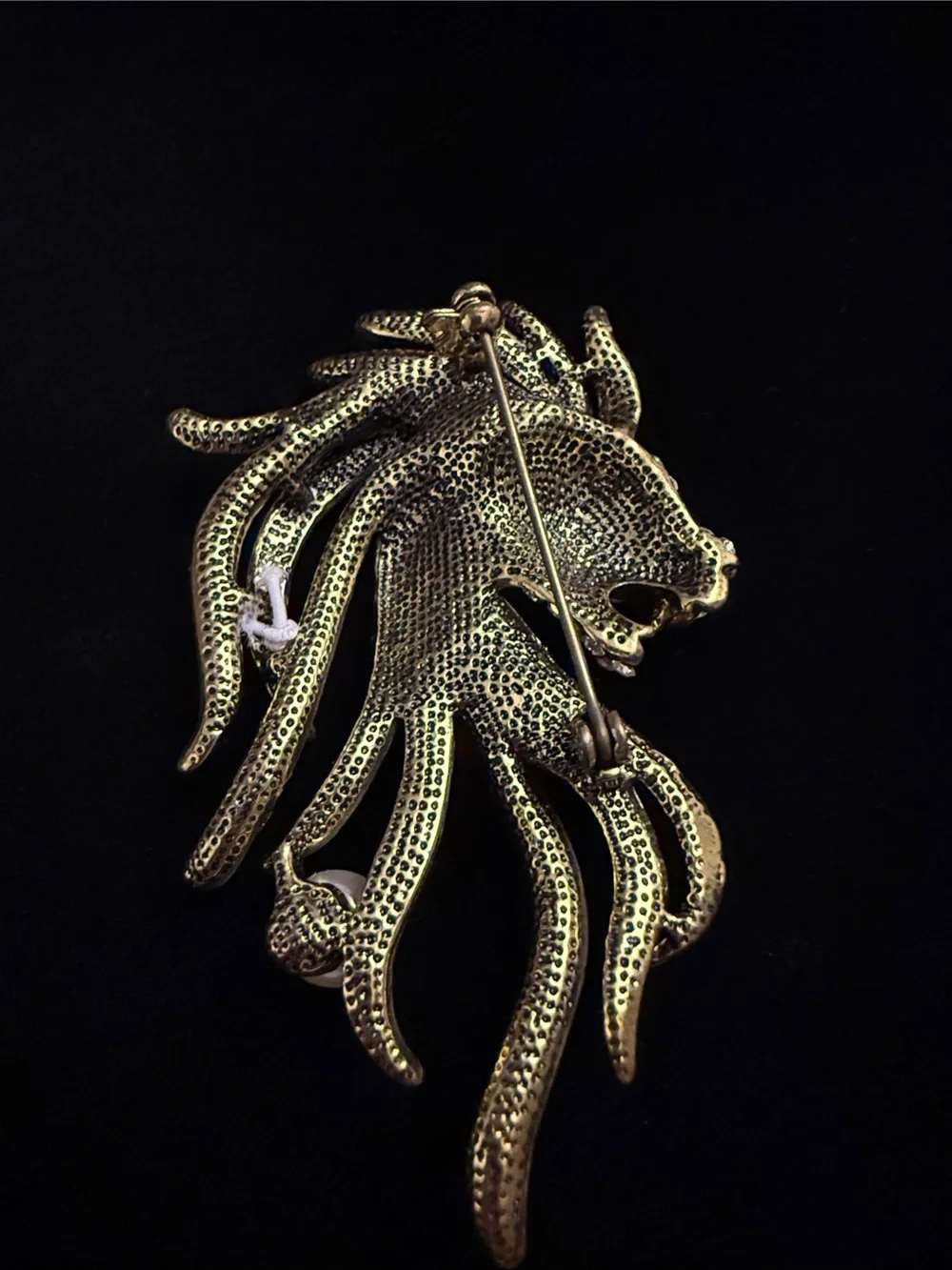 Vintage inspired Gold-Tone Crystal Brooch with Pearl Accent